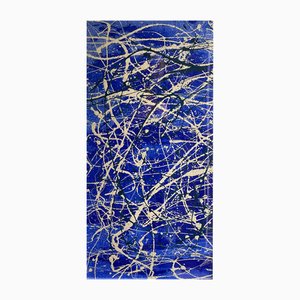 Gordon Couch, Blue Abstract, Splatter Painting, 2000, Enmarcado