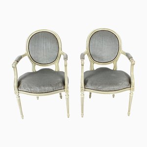 Fauteuils Louis XVI Peints Début du 20ème Siècle, France, 1920s, Set de 2