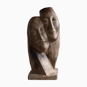 Grande Figurine Figurative Mid-Century en Céramique, France, 1950s