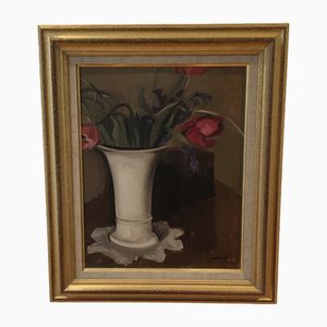 René Guinand, Bouquet de fleurs, Oleo sobre lienzo, Enmarcado