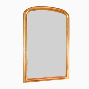 Specchio Louis-Philippe vintage dorato con foglia d'oro