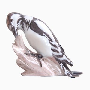 Figura de un pájaro carpintero de porcelana de Dahl-Jensen para Bing & Grondahl, años 60