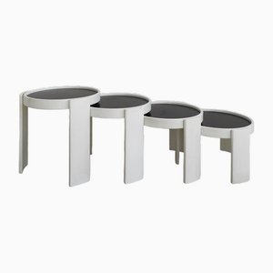 Italian Stackable Tables by Gianfranco Frattini for Cassina, 1960s, Set of 4