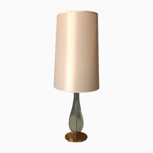 Table Lamp in Brass and Glass by Max Enlarge for Fontana Arte, 1950s