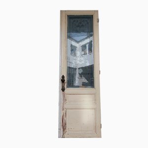 Jugendstil Tür mit geätzter Glasscheibe, 1890er
