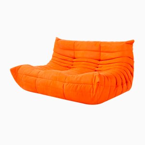 Two-Seater Togo Sofa in Orange by Michel Ducaroy for Ligne Roset