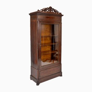 19th Century French Louis XVI Style Display Cabinet or Bookcase in Rosewood & Satin Birch