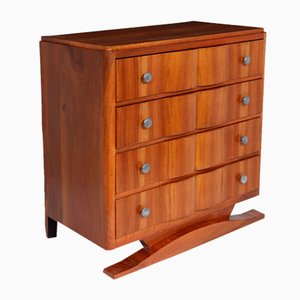 French Art Deco Walnut Chest of Drawers, 1930s