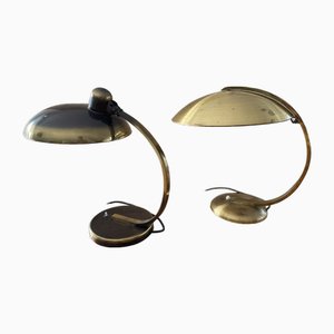 Lampada da tavolo Golden President 6750 vintage di Christian Dell per Kaiser Dell, anni '50 e lampada Bauhaus Golden di Egon Hillebrand, anni '40, set di 2