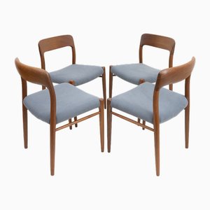 Danish Teak Model 75 Dining Chairs by Niels Otto Møller for J.L. Møllers, Set of 4