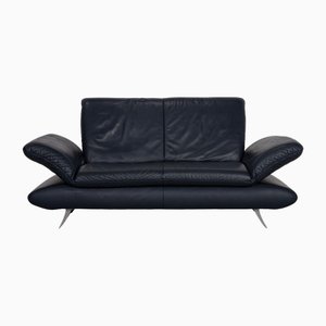 Leather 2-Seater Dark Blue Sofa from Koinor Rossini