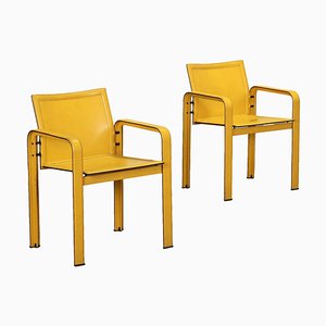 Leather Golfo dei Poeti Armchairs by Toussaint & Angeloni for Matteo Grassi, Italy, 1970s, Set of 2