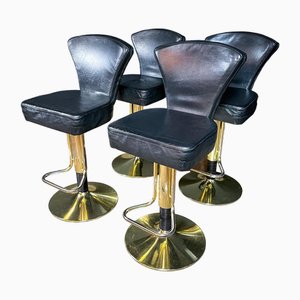 Vintage Hollywood Regency Bar Stools, Set of 4