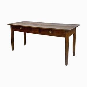 Italian Wood & Brass Dining Table, 1900s