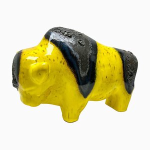Yellow Buffalo Figurine by Otto Gerharz for Otto Keramik