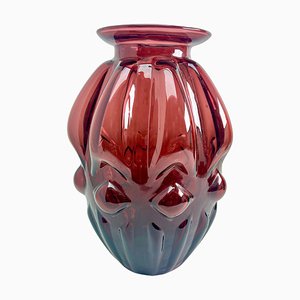 Rainbow Art Glass Round Vase, 1950