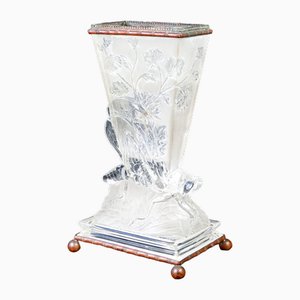 Vaso Art Nouveau in vetro baccarat, Francia