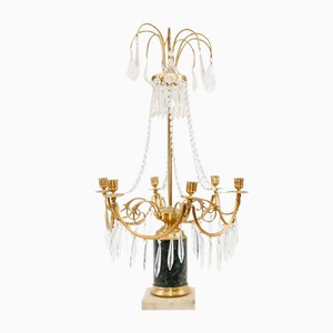 French Ormolu Candelabra in Lustre Marble with Empire Base