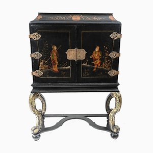 Chinese Black Lacquer Collectors Cabinet