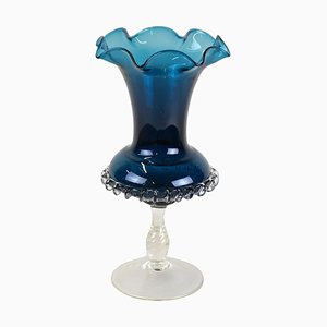 Mid-Century Dark Blue Murano Glass Vase, Italy, 1960s