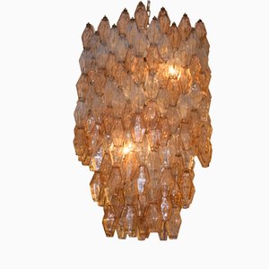 Italian Large Hexagonal Poliedri Ceiling Light by Carlo Scarpa for Venini