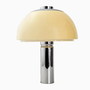 Space Age Mushroom Table Lampe in Steel and Plastic, 1970s