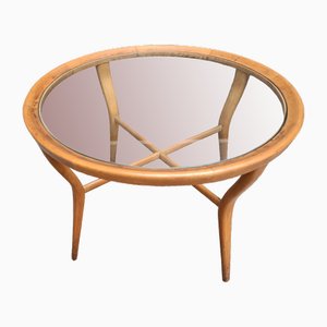 Round Coffee Table & Glass by Cesare Lacca, 1950s