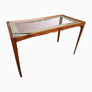 Mesa de madera y vidrio, años 50