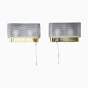 Rectangular Wall Lights Sconces in Textured Murano Glass, 2000, Set of 2