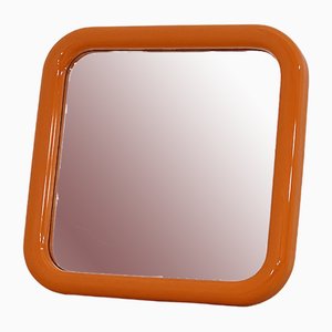 Specchio con cornice arancione di Carrara & Matta, anni '70