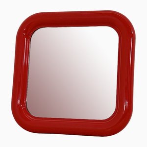 Espejo Delfo en rojo de Sergio Mazza para Artemide, años 60