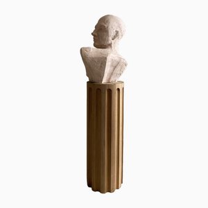 Busto masculino neoclásico vintage de yeso, años 60