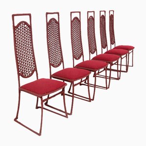 Red Rope Chairs by Marzio Cecchi for Hotel Garda Lake, 1970s, Set of 6