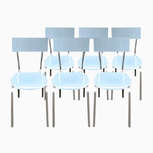 Italian Gray Formica Chairs, 1970s, Set of 6