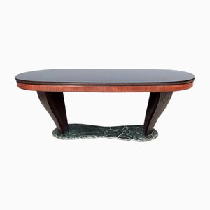 Vintage Dining Table with Opaline Glass Top and Marble Base by Vittorio Dassi