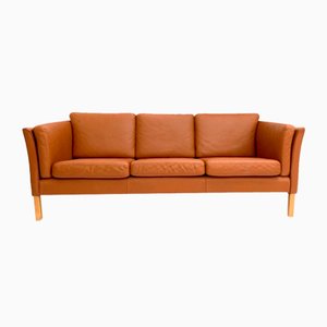 Danish Three-Seater Sofa in Tan Leather from BD Mobel, 1970s