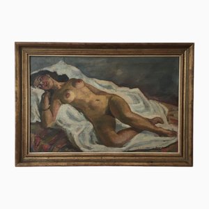 Georgine Dupont, Femme nue allongée, 1943, Huile sur Toile, Encadrée