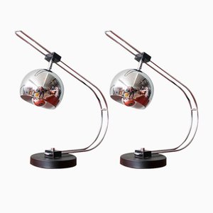 Lámparas de mesa Eyeball de Reggiani, años 70. Juego de 2