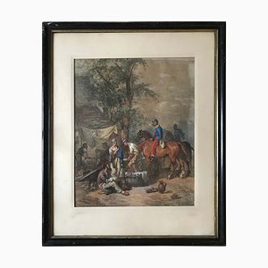 G. Verdey, Life of the French Cavalry, 1914, Watercolour, Framed