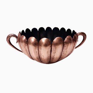 Vintage Embossed Copper Bowl by Egidio Casagrande, Italy, 1950s