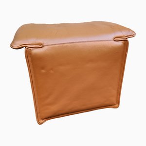 Pouf Laurian in pelle di Tobia & Afra Scarpa per B&b Italia, anni '70