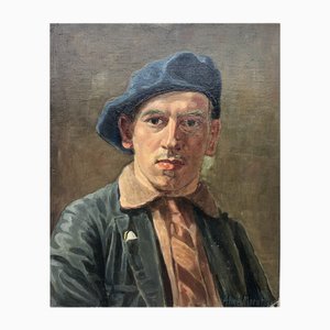Aimé Moret, Autoportrait peint par lui-même, 1933, Huile sur Carton