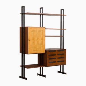 Italian Free Standing Wall Unit with Bar Cabinet by Vittorio Dassi, 1960s