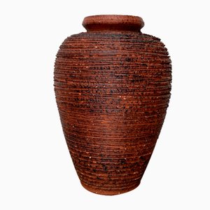 Brutalistische deutsche Mid-Century Vase aus der Schamotte Serie von Spara Keramik, 1960er