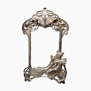 Specchio da toeletta Art Nouveau placcato in argento di WMF, Germania, 1905