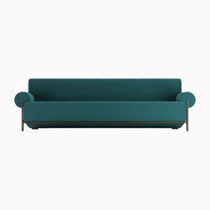 Paloma Sofa aus Boucle Nachtblau & Räuchereiche von Bernhardt & Vella für Collector