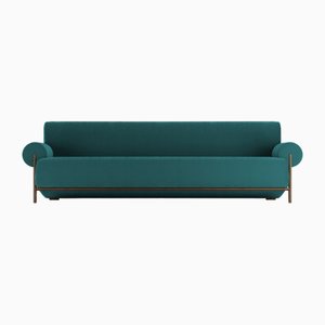 Paloma Sofa in Boucle Night Blue and Smoked Oak by Bernhardt & Vella for Collector