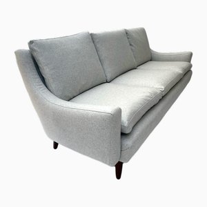 Danish Light Grey Wool 3-Seater Sofa, 1960s