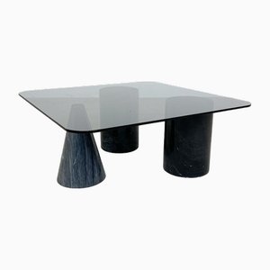 Vintage Italian Geometric Glass and Marble Coffee Table