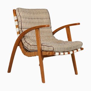 Easy Chair in Bentwood and Canvas by Jan Vanek, Prague, 1930s